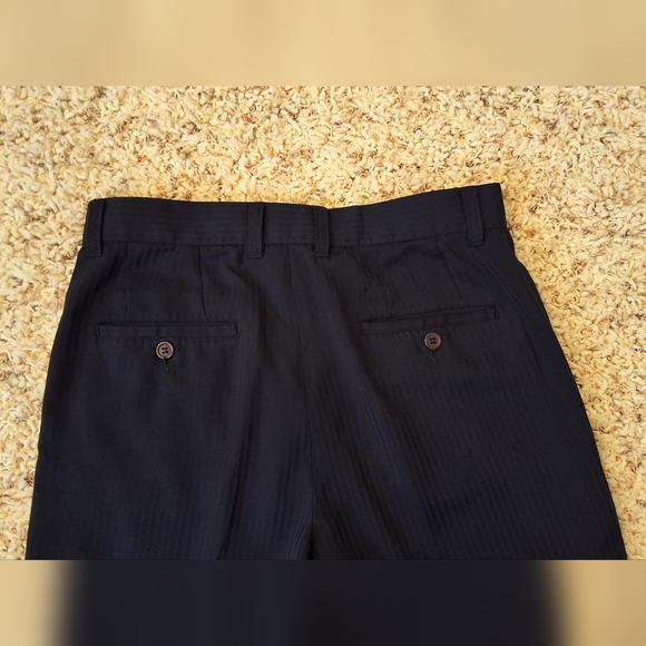 Claudio Nucci, Men's 30x30 Navy Blue Cuffed Dress Pants - Picture 7 of 7